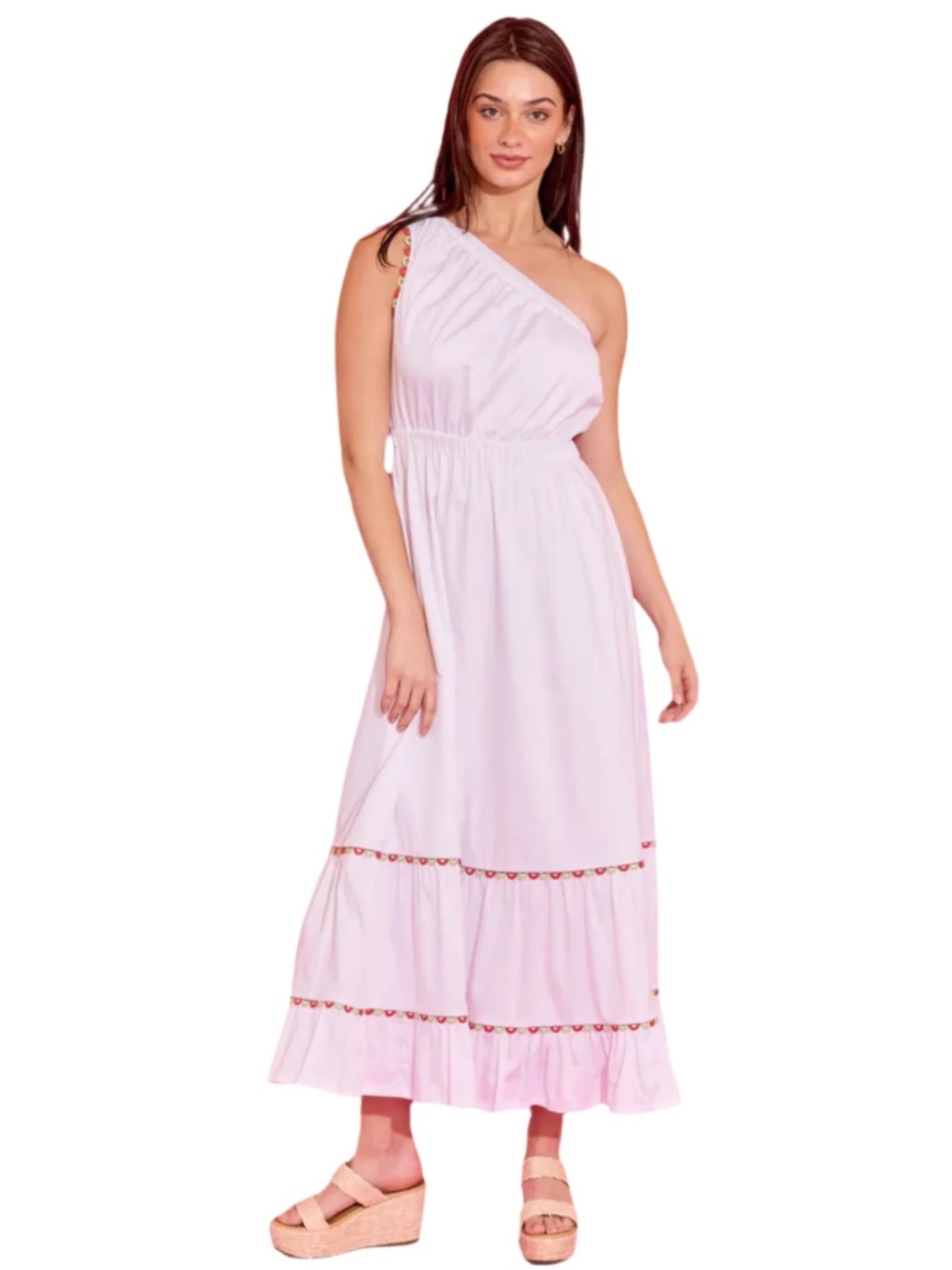 Alden Adair Addison Dress White One-Shoulder Maxi Dress
